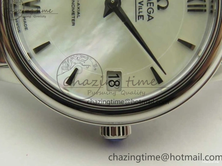 0227 BestValue De Ville Prestige Ladies 32.7mm SS MKF 1:1 Best Edition White Dial SS Markers on SS Bracelet MIYOTA 7971